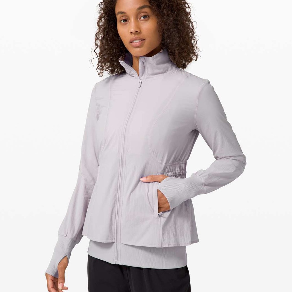 Lululemon Sights Seen Full Zip Windbreaker Jacket Size 6 Chrome